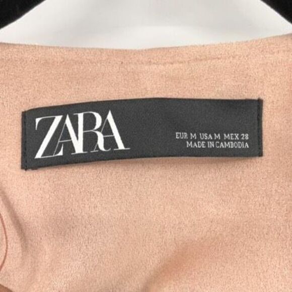 Zara Womens Dusty Pink Faux Suede Fringe Jacket Size XS - Picture 3 of 10